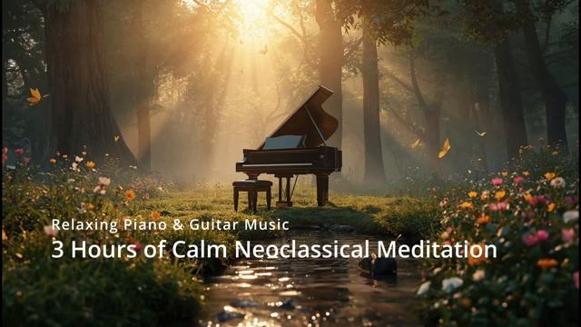 Relaxing Piano  Guitar Music - 3 Hours of Calm Neoclassical Meditation 360p