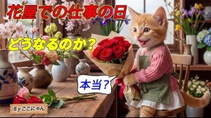 Пришла кошка Ньян добро пожаловать! Я устроилась на неполный рабочий день к местному флористу