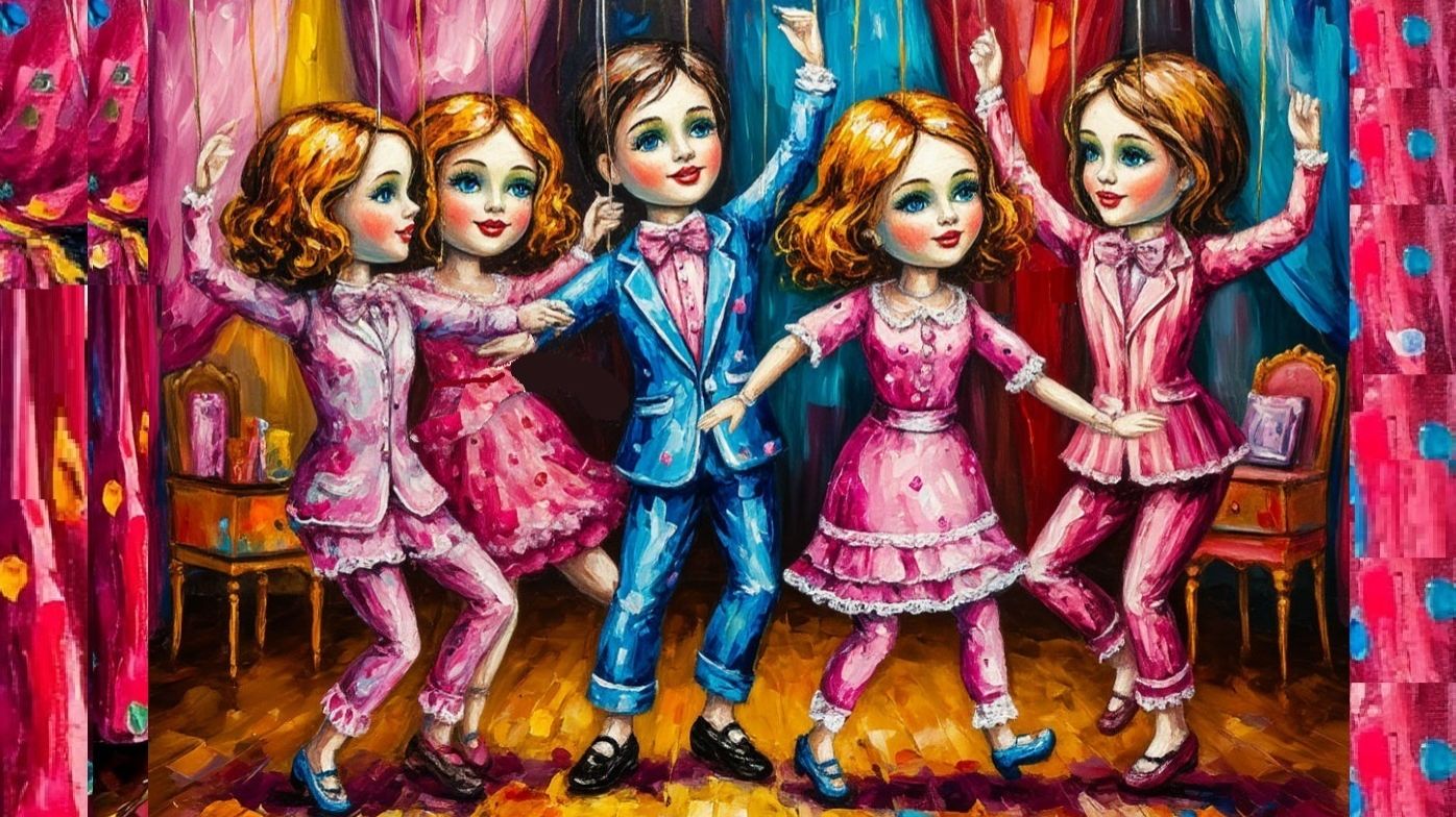 Les marionnettes attendent. Марионетки ожидают.