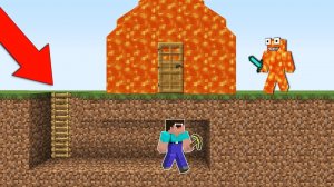 НУБ ПОСТРОИЛ СЕКРЕТНЫЙ ПРОХОД ПОД ДОМОМ ИЗ ЛАВЫ В МАЙНКРАФТ ! НУБИК ПРОТИВ ЛАВОВЫЙ МОНСТР MINECRAFT