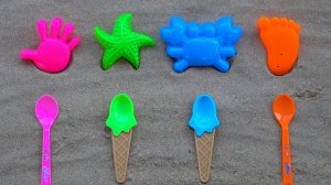 Морские Животные и Ручки и Ножки из песка | Песенки Мультики для Детей | Ложечки для Мороженного