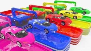 Изучение цветов с помощью уличных машинок - Цвета для детей для изучения - Игрушечные машинки-радуги