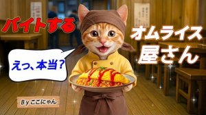 Котик-подрабатывающий🐱  Бросай вызов «Омурайсу» здесь и сейчас! В популярном магазине…⁉️
