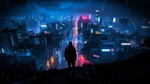 Ночной дождь - Спокойная киберпанковская атмосфера, фоновая электронная музыка