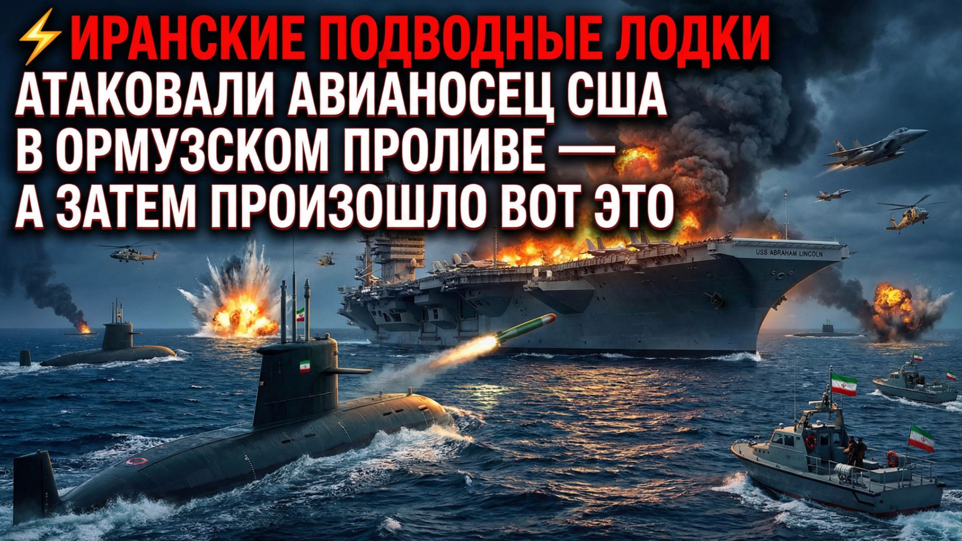 ⚡️Иранские подводных лодки атаковали авианосец США в Ормузском проливе — а затем ПРОИЗОШЛО ТАКОЕ!