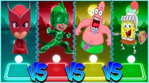 Герои в масках и Губка Боб ⚡️ Coffin Dance в Tiles Hop lvl 18 - Мультик PJ Masks