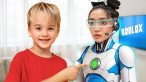 Крис и Майк играют с роботом-няней