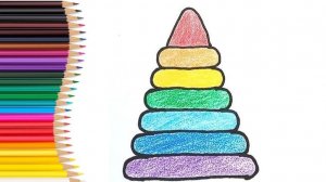 Как нарисовать ДЕТСКУЮ ПИРАМИДКУ Рисуем и раскрашиваем пирамидку