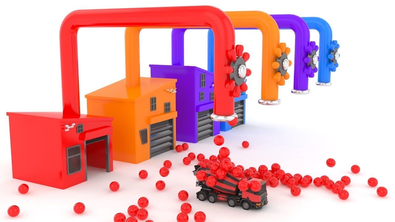 Учим цвета с помощью транспортных средств, изучение цветов с помощью грузовиков-цистерн для детей