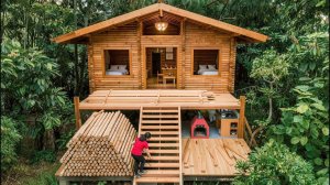 Две девушки построили виллу своей мечты в лесу за один год. От начала до конца