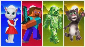 МАЙНКРАФТ СТИВ против ГОВОРЯЩЕГО ТОМА 🐱 Смешные МУЛЬТИКИ: ВЕСЕЛЫЙ ТАНЕЦ ✨🚀