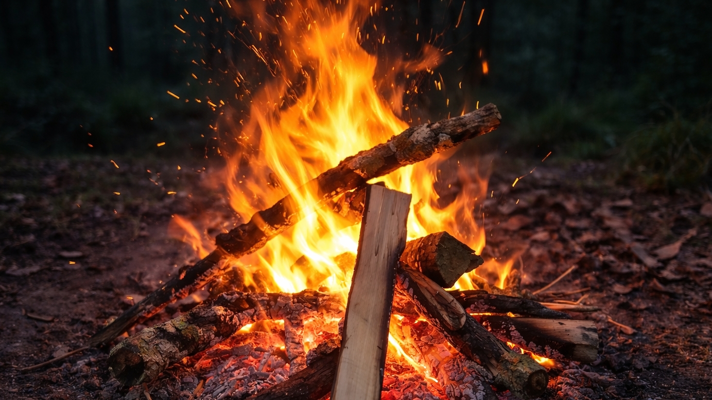 Звуки костра в лесу 🔥 Треск огня, расслабление, сон и антистресс без слов
