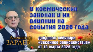 О КОСМИЧЕСКИХ ЗАКОНАХ И ИХ ВЛИЯНИИ НА СОБЫТИЯ 2026 ГОДА - ФРАГМЕНТ ВЕБИНАРА ВЕСЕННЕЕ РАВНОДЕНСТВИЕ