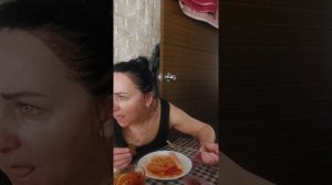 мугбанг/ спагетти 🍝/сосиски/лечо/чайс лимоном