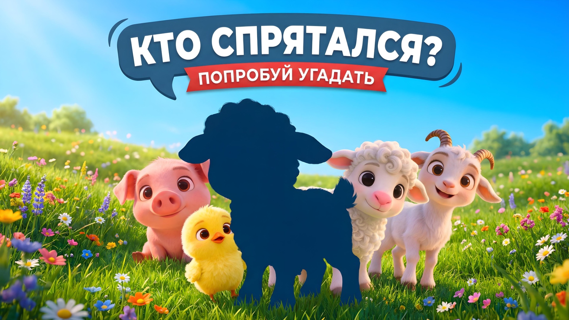 Развиваем речь: Угадай животное по тени и звуку! 🐮