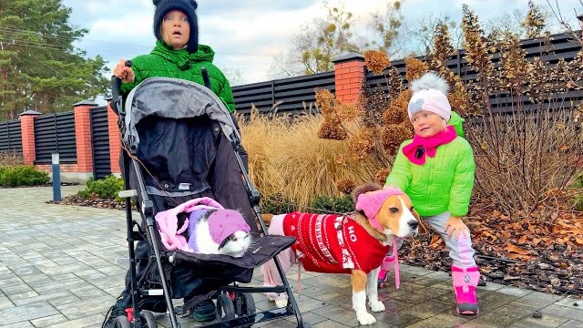 СОФУНЬЯ ШАЛУНЬЯ - НИКА И СОФИЯ ИДУТ НА ПРОГУЛКУ. ОДЕЖДА ДЛЯ ЩЕНКА.