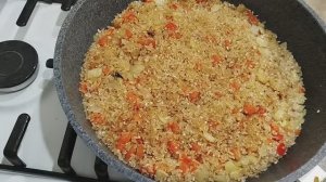 ПОСТНЫЙ РИС ТУШЕНЫЙ НА СКОВОРОДЕ, РАССЫПЧАТЫЙ