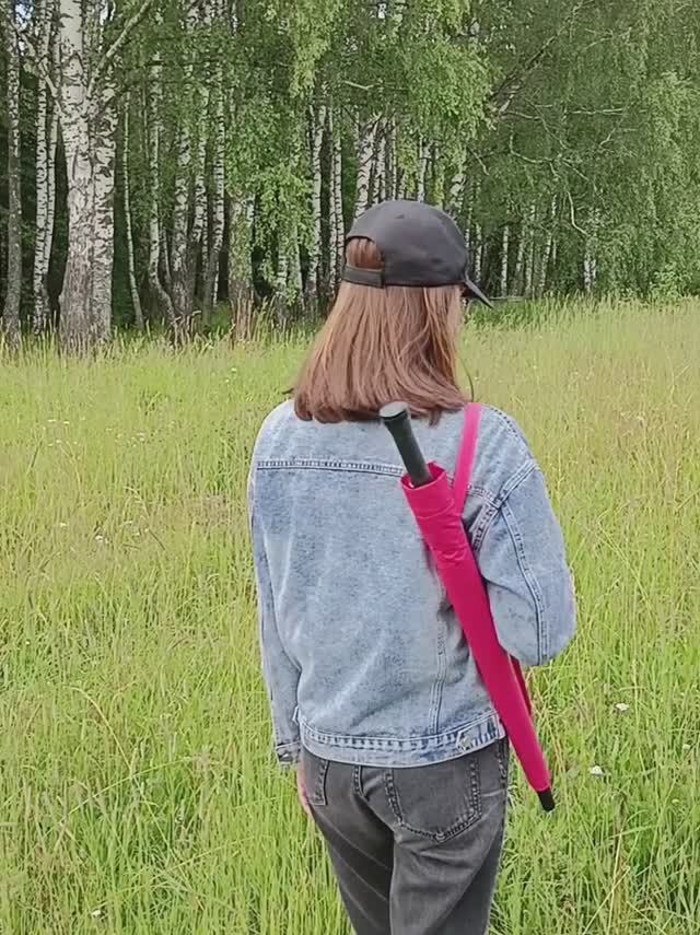 Чехол для зонта трость с лямкой Красно-Розовый