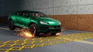 BeamNG Drive - Массивная авария с использованием шипованной ленты и столкновения автомобилей