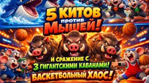 Эпическое игровое противостояние: 5 Китов сокрушают мышей в безумной битве в видеоигре!