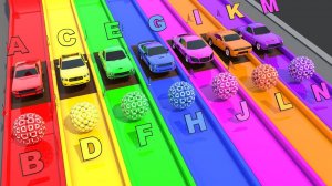 Учимся различать буквы, цвета и цифры с помощью игрушечных суперкаров, горок, бассейнов и мячей