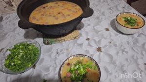 Гороховый суп с копченостями в казане .mp4