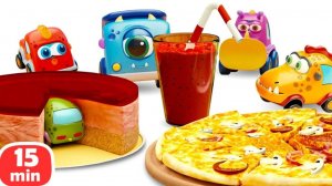 Пицца, смузи и чизкейк — машинки Мокас на кухне! Сборник мультфильмов для детей