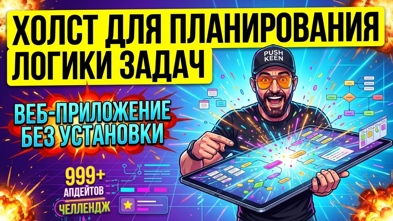 Холст для планирования логики задач - веб приложение без установки
