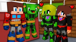 Джей Джей и Майки-трансформеры в "Любовной ловушке" девочек-десептиконов. Майнкрафт Мультик