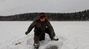ВСКРЫЛ НОВОЕ ОЗЕРО И ОБАЛДЕЛ. ПРОВЕРИЛ ЖЕРЛИЦЫ И БЫЛ РАД. ЖЁСТКАЯ НОЧЬ В ПАЛАТКЕ НА ЛЬДУ. ЖЕРЛИЦЫ