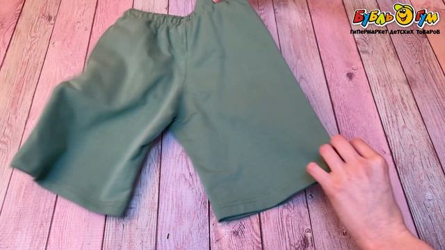 Шорты Lanson Kids с эластичным поясом и надписью зеленые - видео