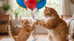 Котик и воздушный шарик