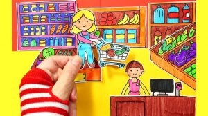 Мультик для детей-Как создать ИГРУ ИЗ БУМАГИ для детей/ МАГАЗИН из БУМАГИ для детей