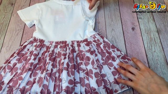 Платье Lanson Kids с многослойной юбкой с хлопковой подкладкой и цветочным принтом разноцветное - видео