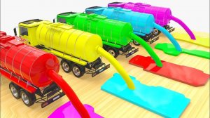 Учим цвета с помощью уличных машинок - Цвета для детей для изучения - Игрушечные машинки-радуги