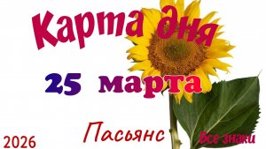 Карта дня🎁25 марта🌞💐Пасьянс. Тайм-код в описании 🦢