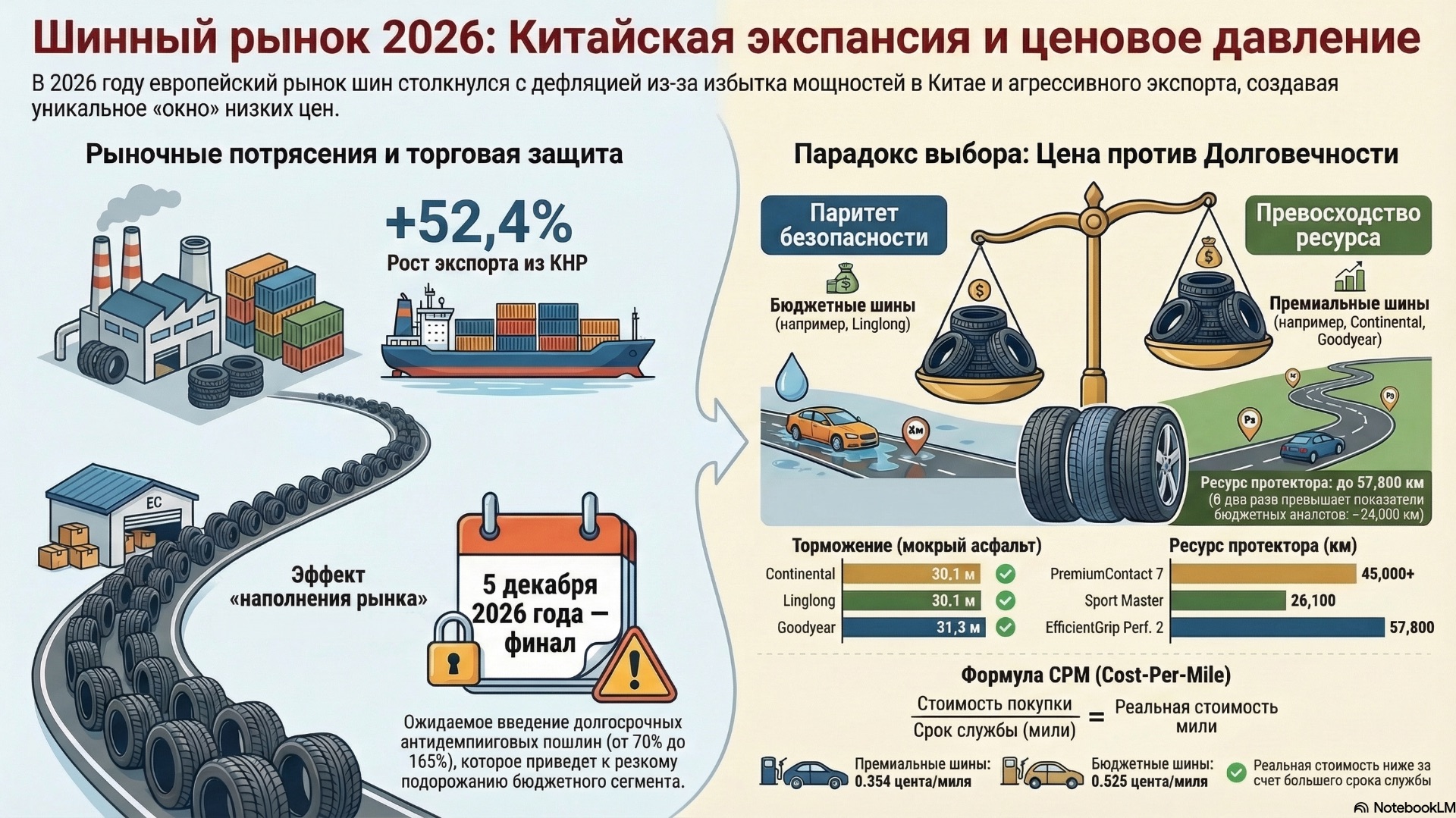 Китайский демпинг снижает цены на шины
