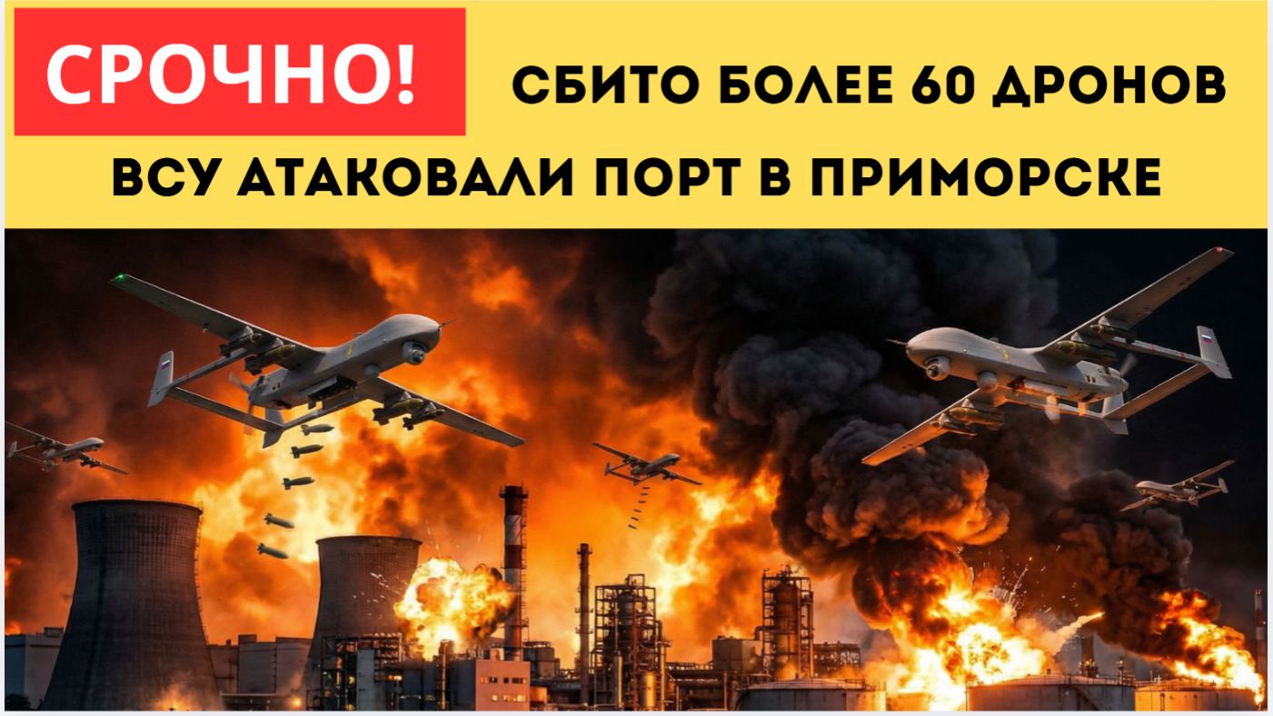 Мощнейшая АТАКА БПЛА Выяснилось, откуда 60 дронов ВСУ летели на Петербург... смотреть онлайн