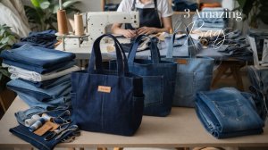 ✂️👖 3 ГЕНИАЛЬНЫЕ СУМКИ из старых джинсов за 1 вечер! Очень просто 💙