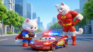 Котенок построил полицейскую машину из банок 🚓✨ Мультики для детей. Мультильмы. Детские мультики