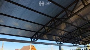 Полуарочный навес для нескольких автомобилей