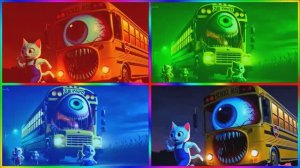 МЕГА АВТОБУС-ПОЖИРАТЕЛЬ И МАШИНКИ: Веселый Музыкальный Мультик 🚌💨