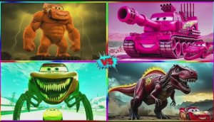 МОЛНИЯ МАКВИН И АВТОБУС-ПОЖИРАТЕЛЬ: Супер Гонка и Танцы Машинок — Мультик 🏎️🚌