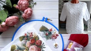 Вязание и вышивка в выходные. Джемпер "Ландыши" готов🤗