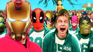 ИГРА В КАЛЬМАРА с СУПЕРГЕРОЯМИ в реальной жизни!