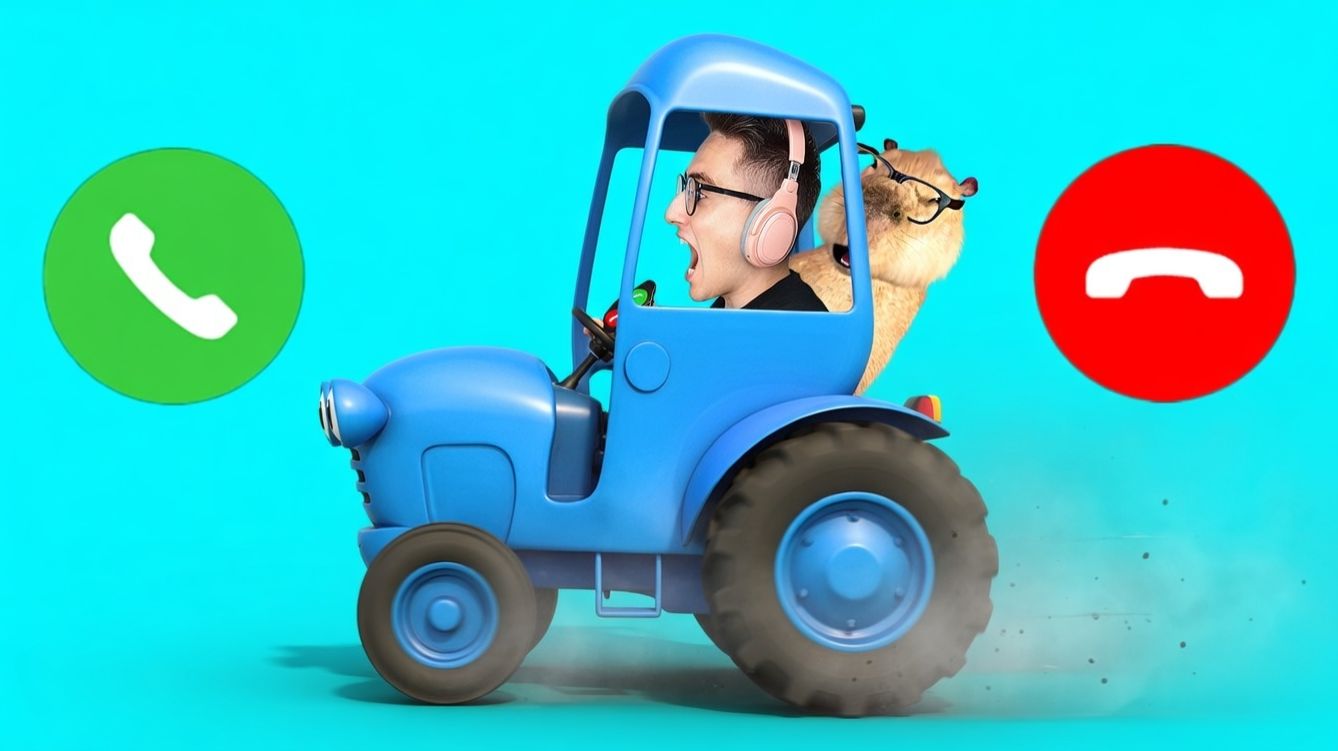 Синий трактор везет разных животных! 🚜