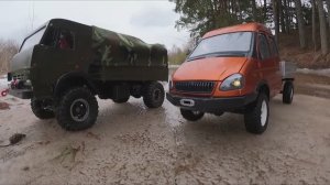 Газель 4х4 против Камаза на бездорожье