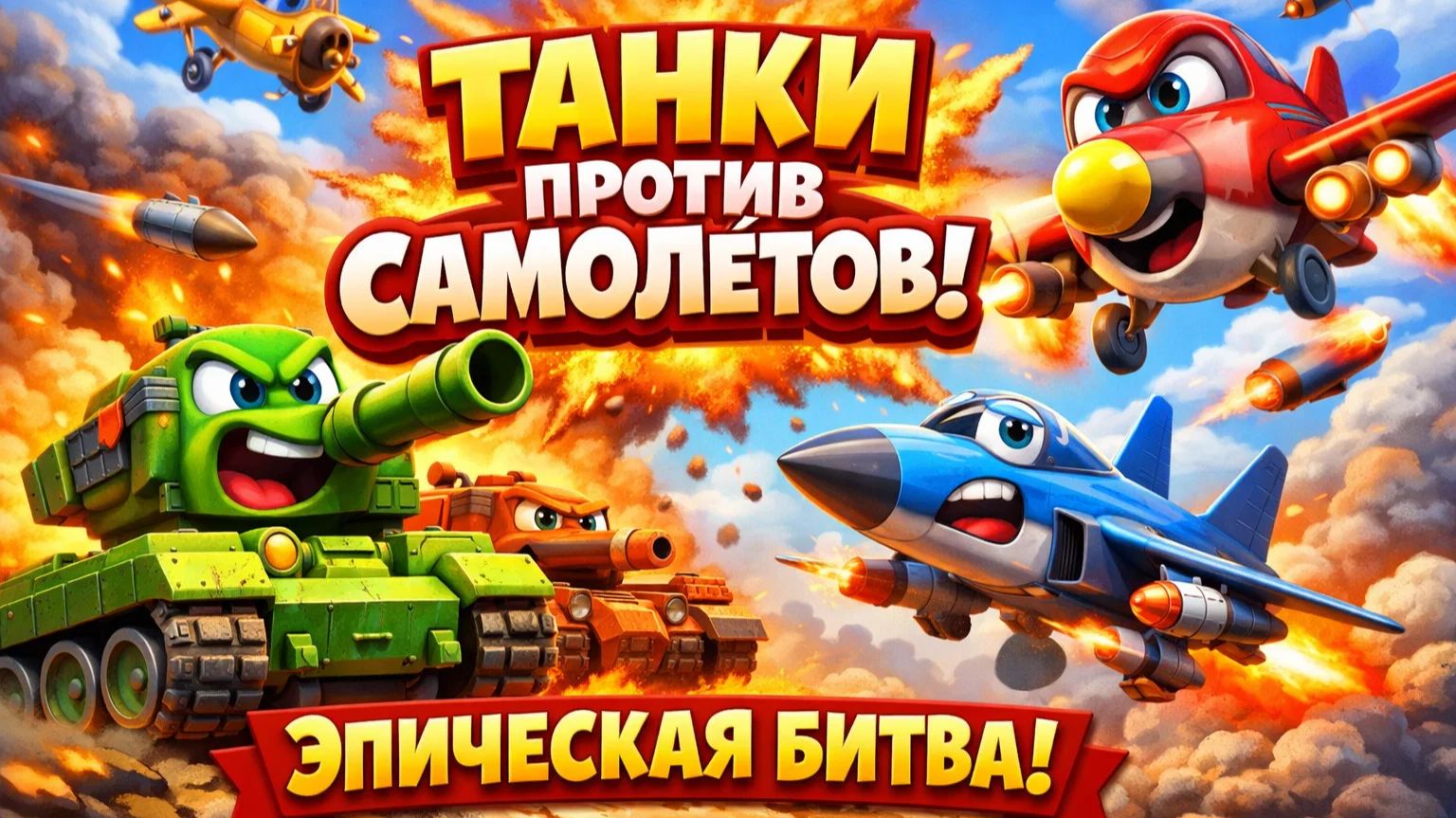Танки против самолетов: Эпический мультяшный боевой беспредел!