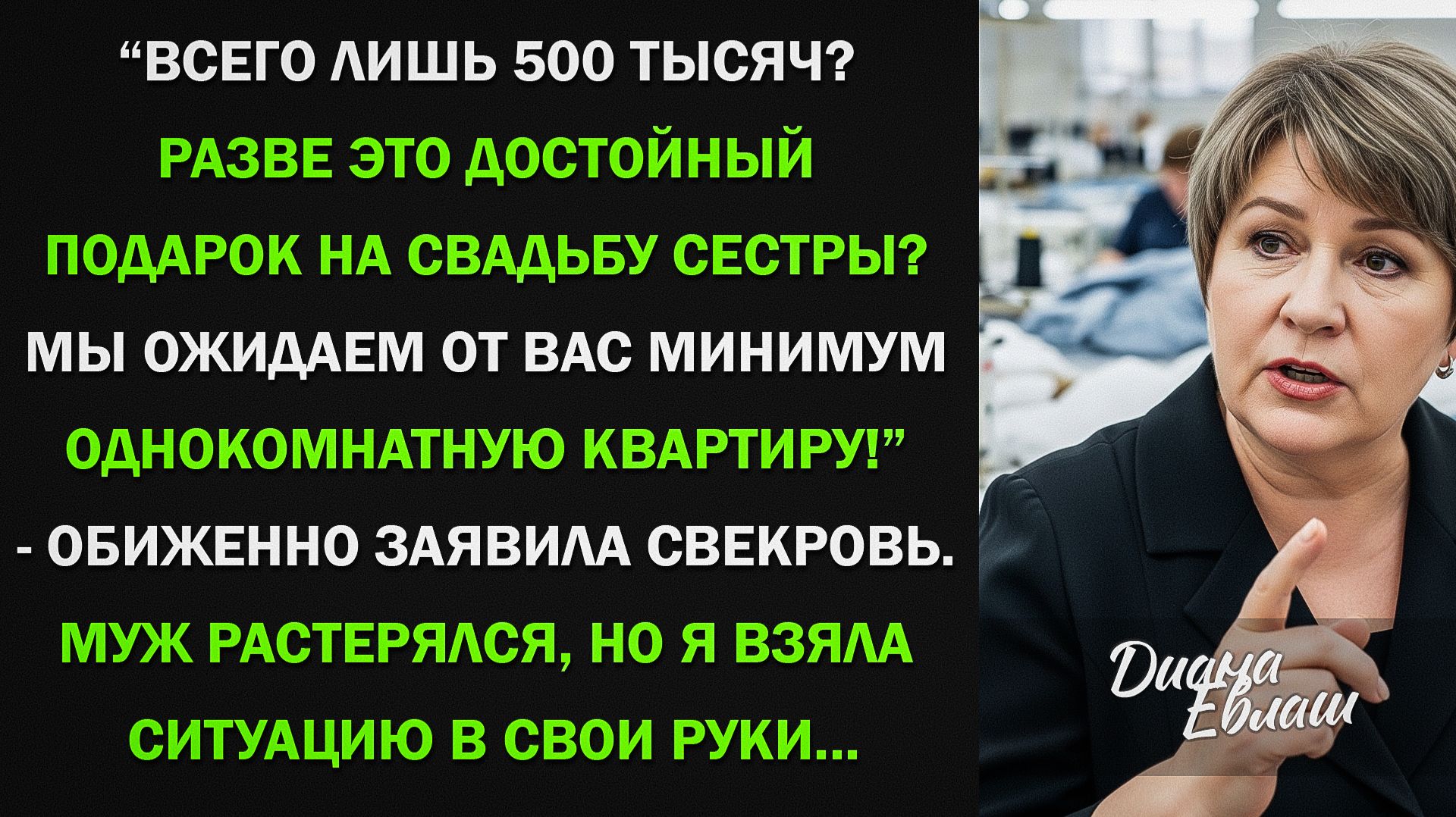Истории из жизни | Cвекровь потребовала подарить золовке на свадьбу квартиру | Жизненные истории