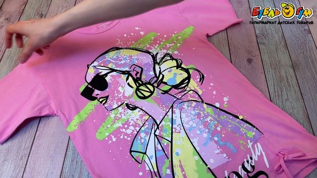 Платье Lanson Kids хлопковое с принтом девушки в очках розовое - видео